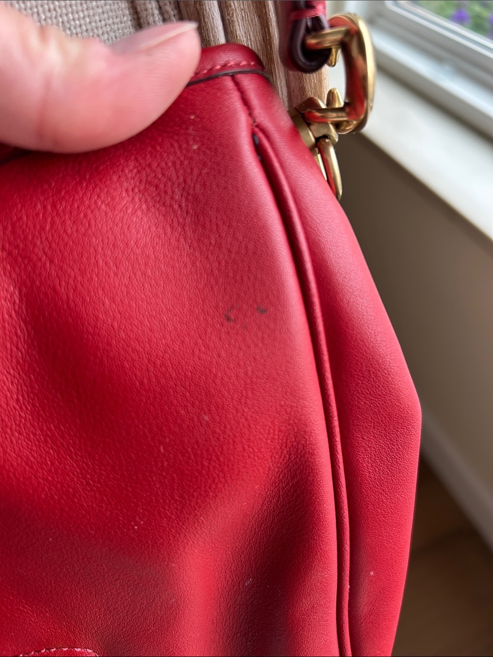 Coach Red Convertible Shoulder Bag with Gold Hardware - Picture 8 of 10